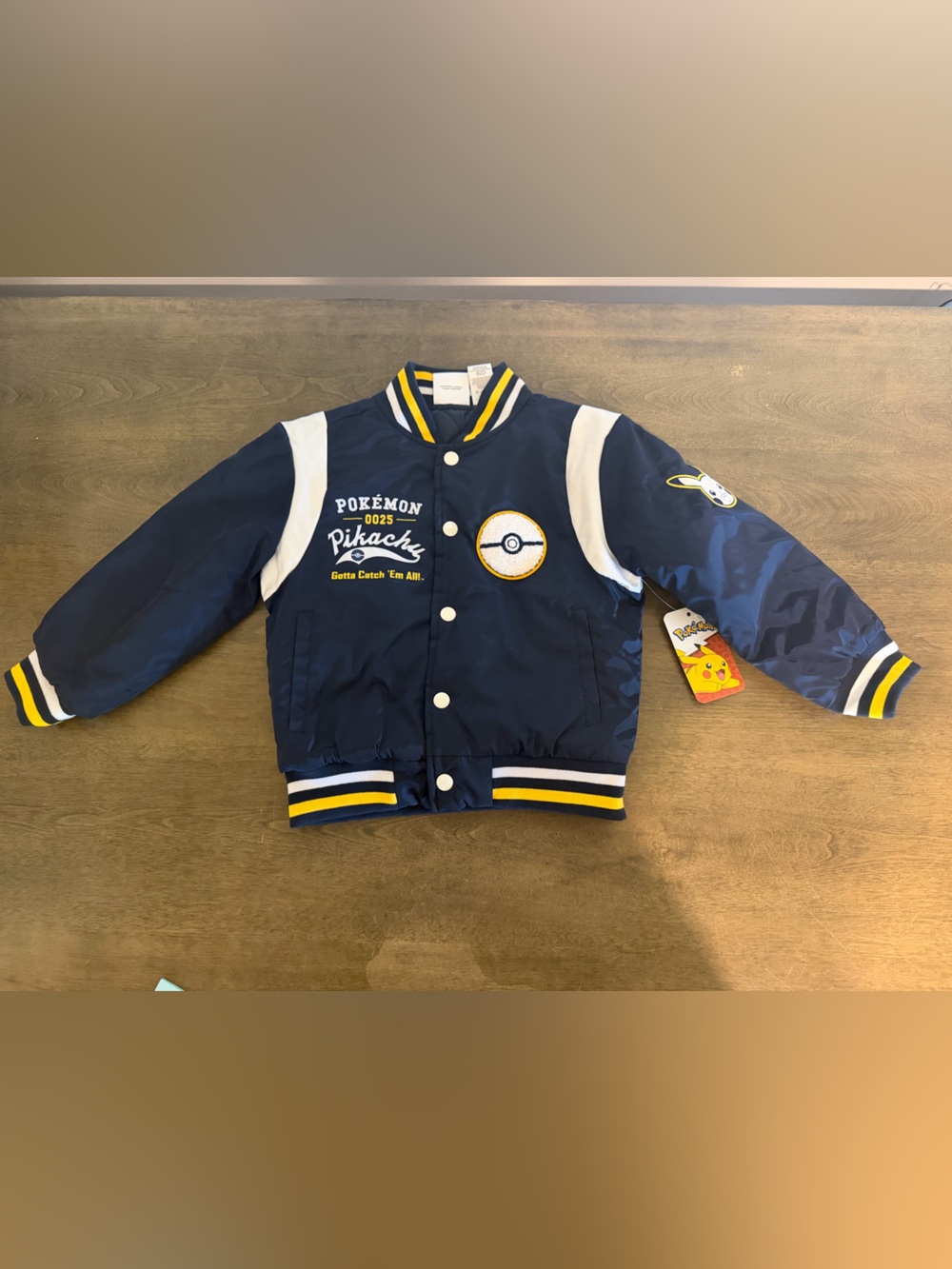 Pokémon Varsity Jacket XS Kids Navy Pikachu Gotta Catch Them All